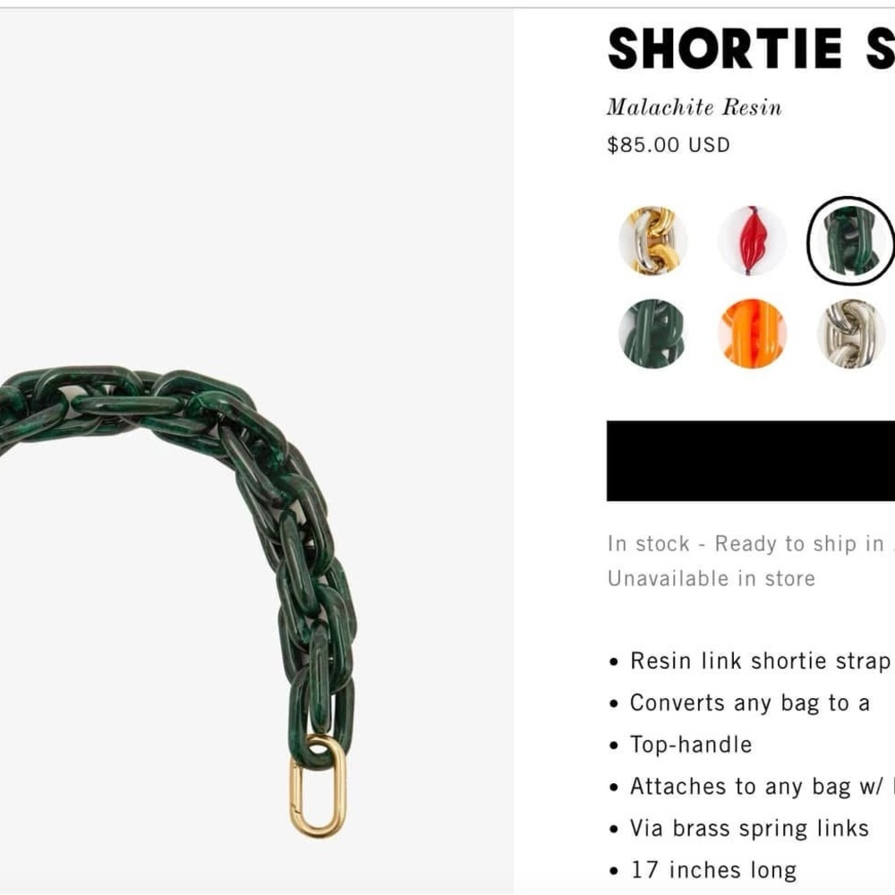 Clare V Malachite Resin Shortie Strap